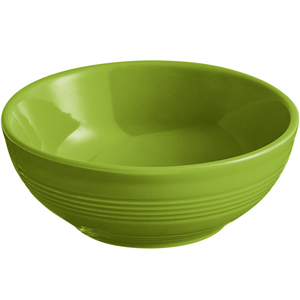 Acopa Capri 13 oz. Bamboo Green Stoneware Nappie Bowl - Sample