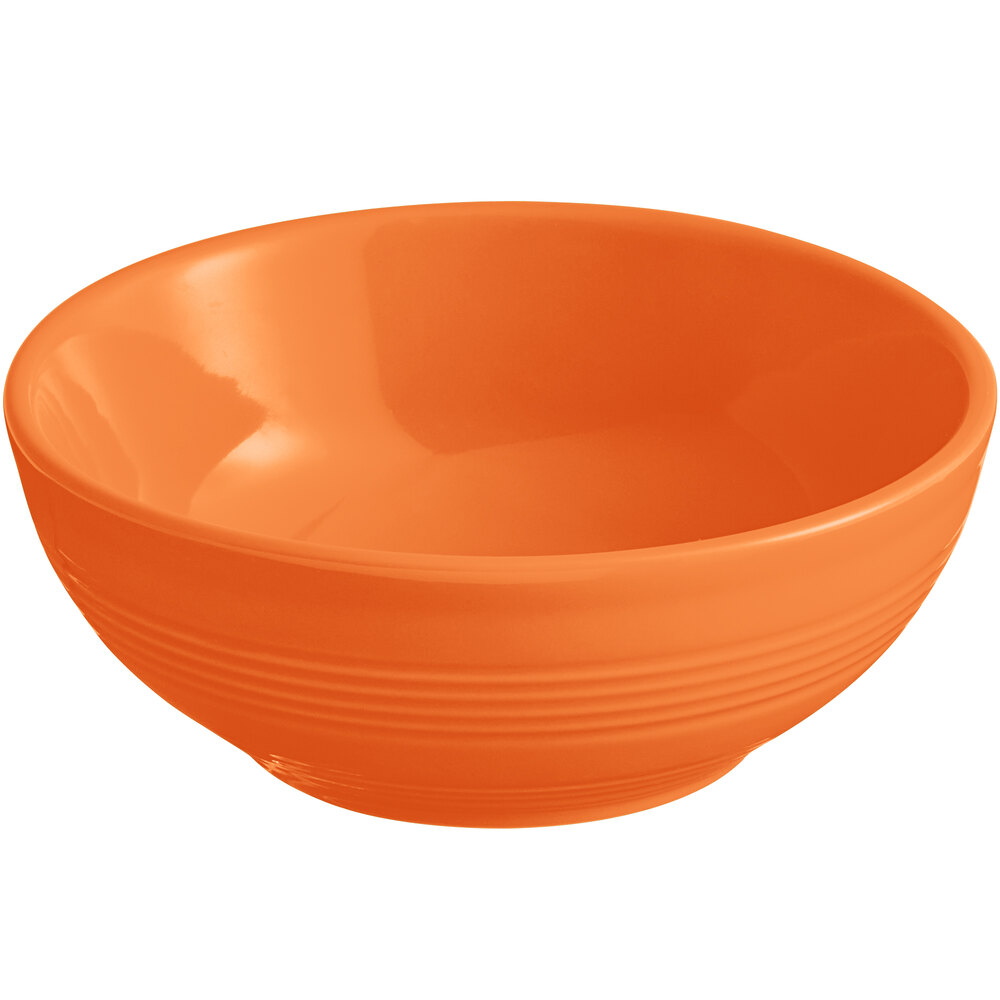 Acopa Capri 13 oz. Valencia Orange Stoneware Nappie Bowl - Sample