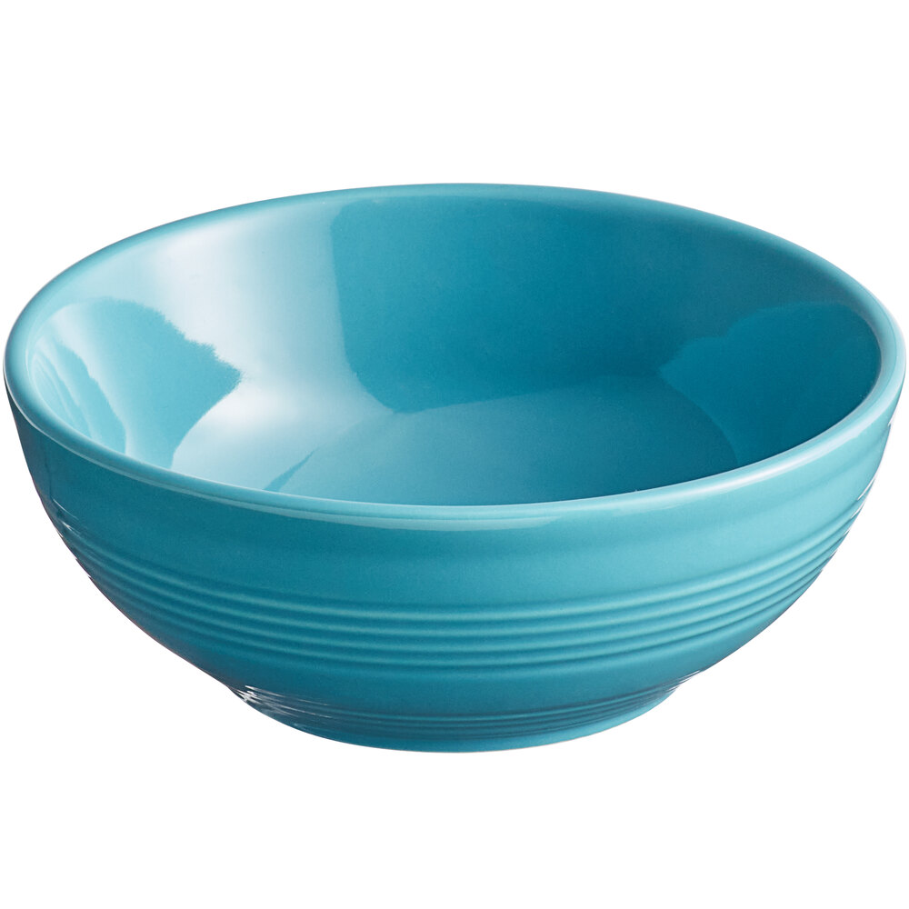 Acopa Capri 13 oz. Caribbean Turquoise Stoneware Nappie Bowl - Sample