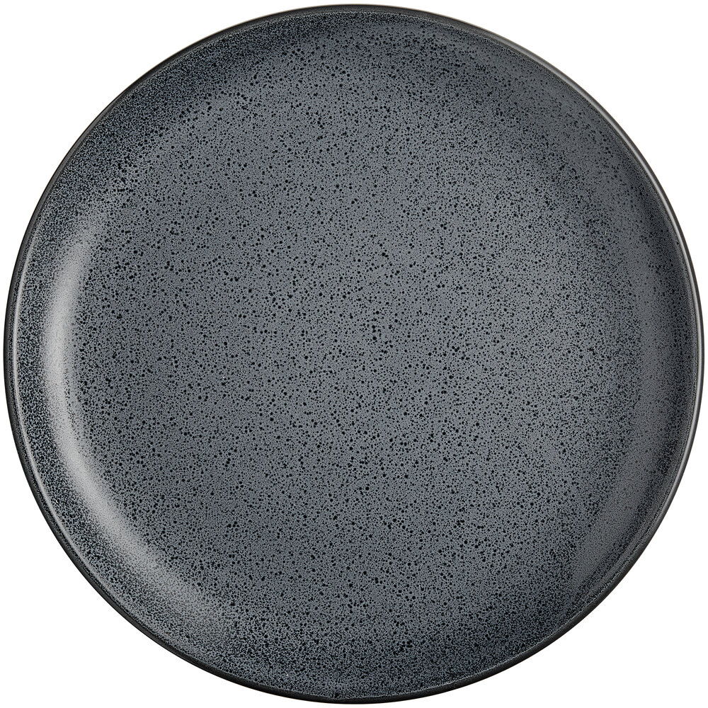 Acopa Embers 10 3/4" Midnight Blue Matte Coupe Stoneware Plate - Sample