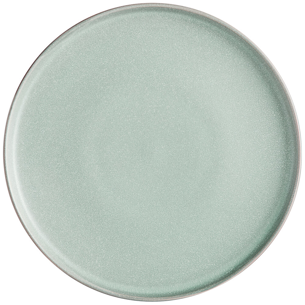 Acopa Pangea 10 1/2" Harbor Blue Matte Coupe Porcelain Plate - Sample