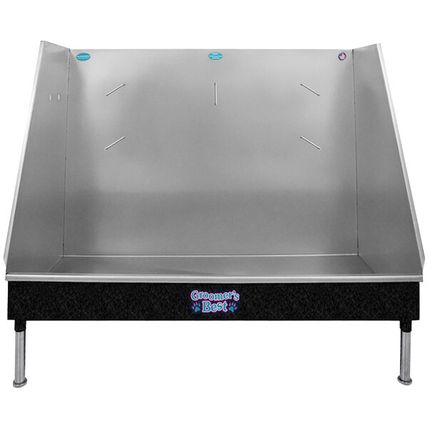 Groomer's Best GB58WI-BL 58" Black Walk-In Bathing Tub with Left Drain