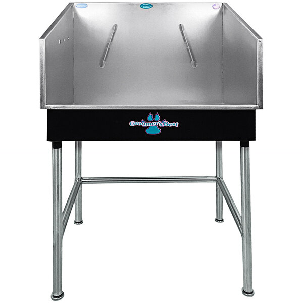 Groomer's Best GBMINI-BR 36" Mini Black Bathing Tub with Right Drain