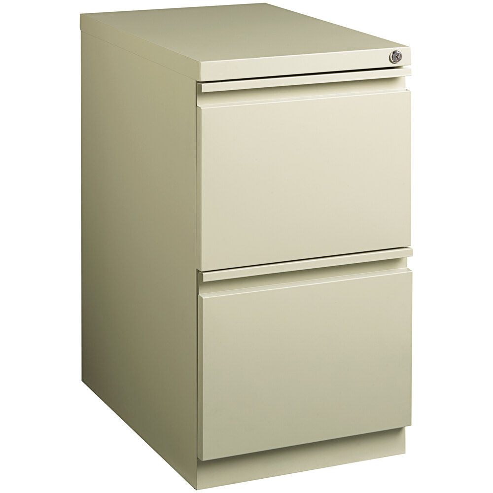 Hirsh Industries 15" x 22 7/8" x 27 3/4" Putty Mobile Pedestal Filing Cabinet with 2 Drawers
