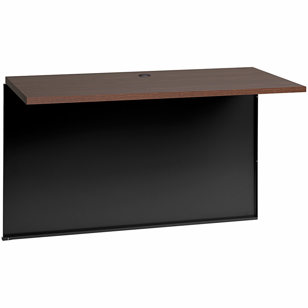 Hirsh Industries 24" x 48" Black / Walnut Bridge for Modular Desk
