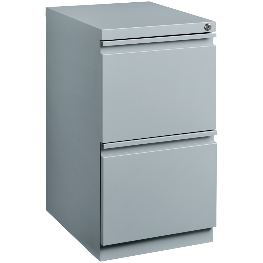 Hirsh Industries 15" x 19 7/8" x 27 3/4" Platinum Mobile Pedestal Filing Cabinet with 2 Drawers