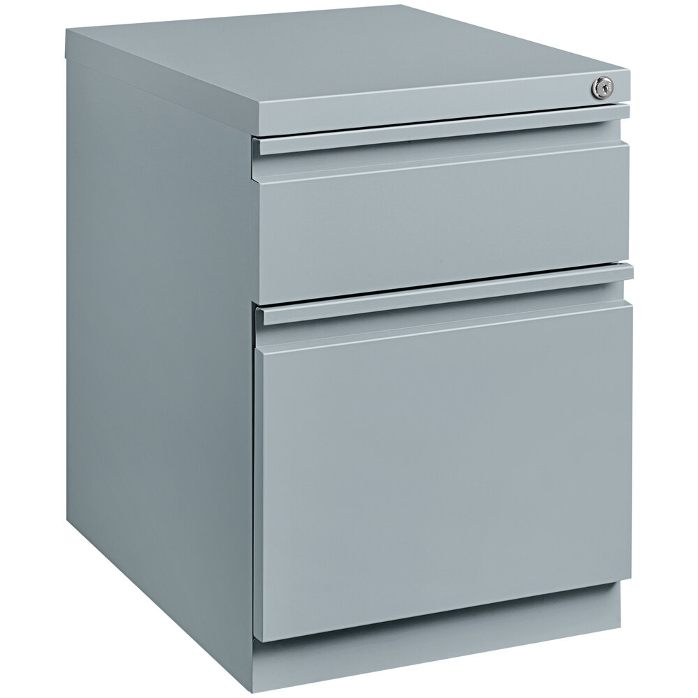 Hirsh Industries 15" x 19 7/8" x 21 3/4" Platinum Mobile Pedestal Filing Cabinet with 2 Drawers