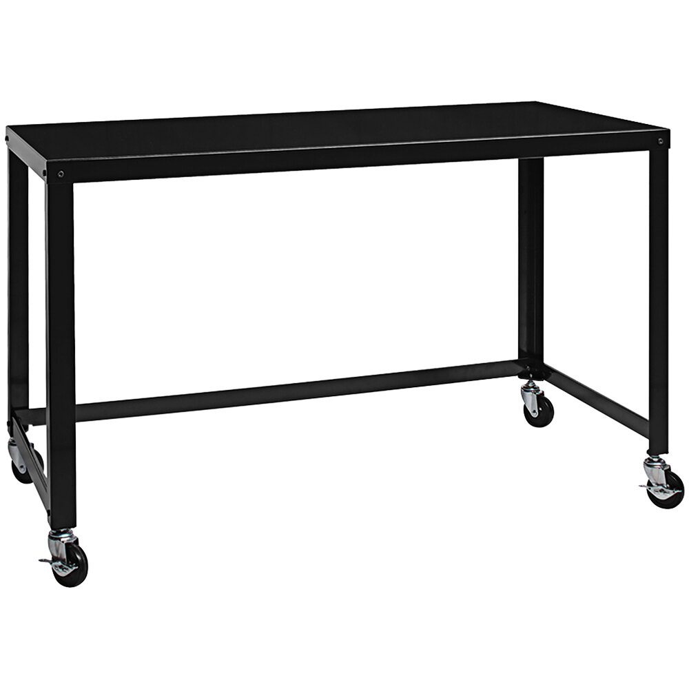 Hirsh Industries 47 1/2" Black Mobile Metal Desk