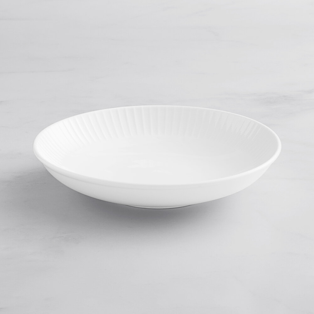 Acopa Cordelia 24 oz. Bright White Embossed Coupe Porcelain Bowl - Sample