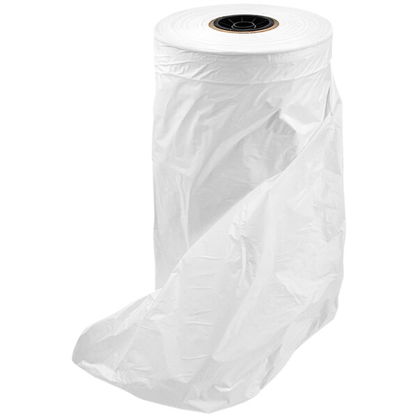 36" x 21" x 3" 1 Mil White Polyethylene Garment Bag on a Roll - 500/Roll
