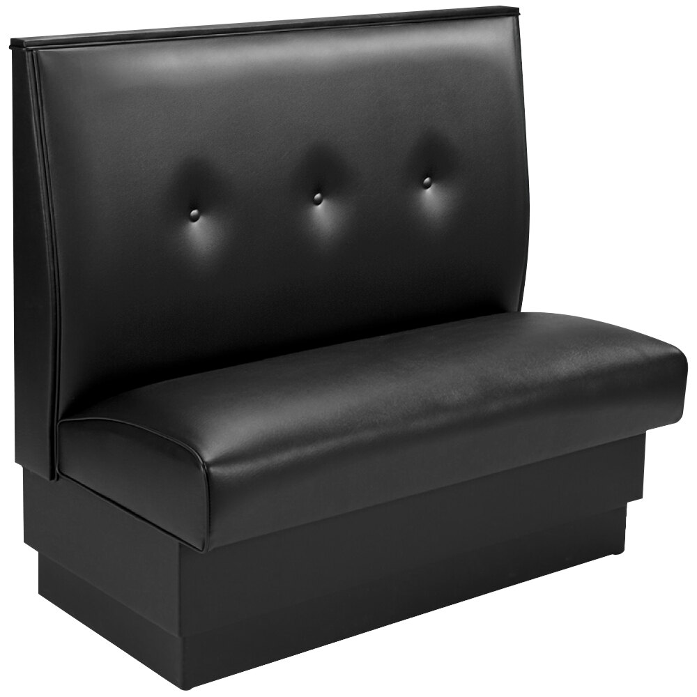 American Tables & Seating 45 1/2" Long Tsunami Black Single Fully Upholstered Booth - 42" High