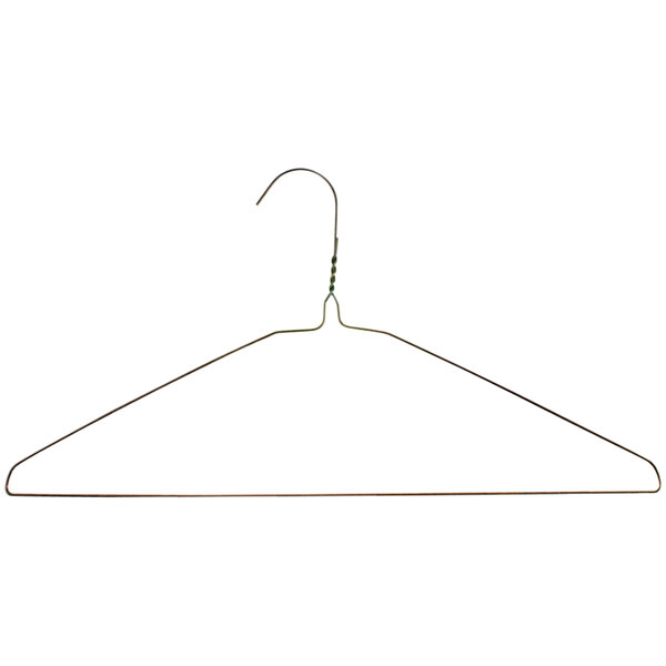 16" Gold Wire Shirt Hanger with Rounded Hook - 500/Pack
