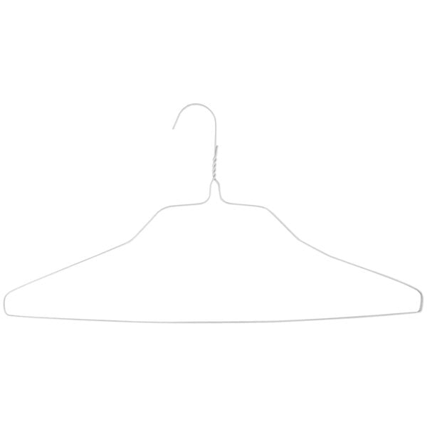 18" White Wire Shirt Hanger with Rounded Hook - 500/Pack