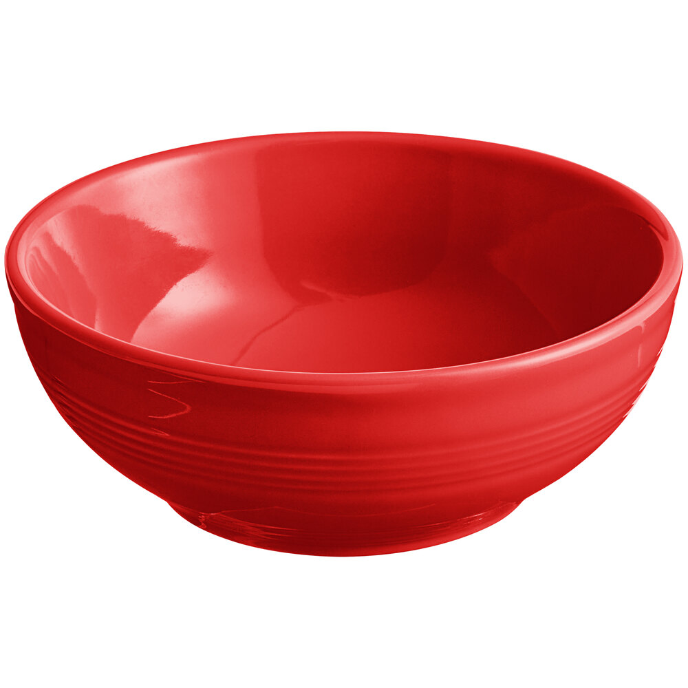 Acopa Capri 19 oz. Passion Fruit Red Stoneware Bistro Bowl - Sample