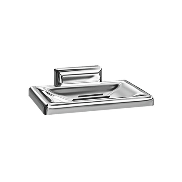 American Specialties, Inc. Chrome-Plated Surface-Mounted Soap Dish with Drain Holes 10-0720-Z