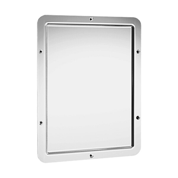 American Specialties, Inc. 12" x 16" 20 Gauge Stainless Steel Front-Mounted Security Mirror with #8 Mirror Polish Finish 10-107-14