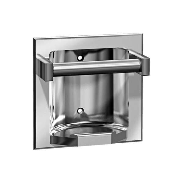 American Specialties, Inc. Satin Stainless Steel Recessed Soap Dish with Bar and Wet Wall Holes 10-7410-SW