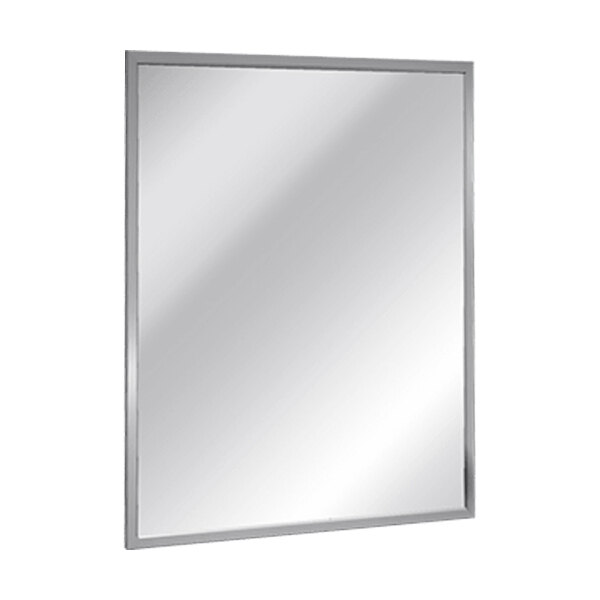 American Specialties, Inc. 24" x 36" Tempered Glass Mirror with Stainless Steel Chan-Lok Frame 10-0620-B2436