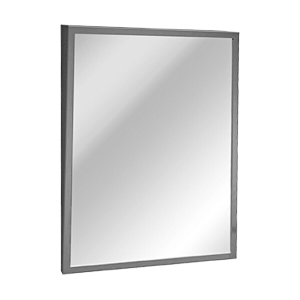 American Specialties, Inc. 24" x 30" Fixed Tilt Plate Glass Mirror with Stainless Steel Frame 10-0535-2430