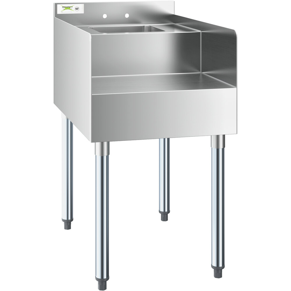 Regency 18" x 26" Stainless Steel Blender Station with Dump Sink
