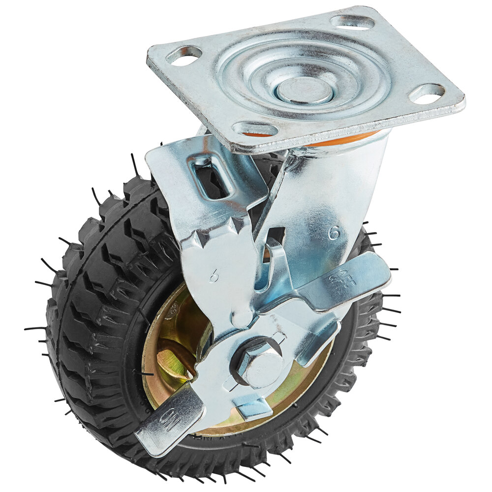 Regency 600PBCASTERB 6" Pneumatic Portable Bar Caster with Brake for PB70OF