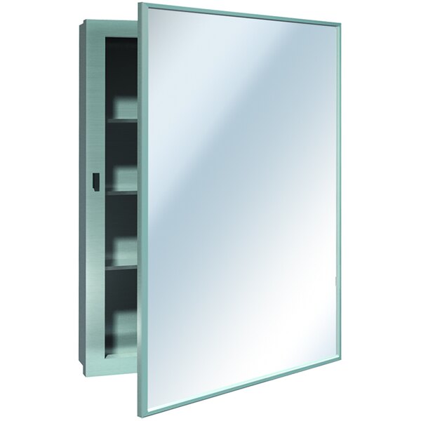 American Specialties, Inc. 14 1/4" x 20 1/4" Enameled Steel Surface-Mounted Medicine Cabinet with Mirror 10-8338
