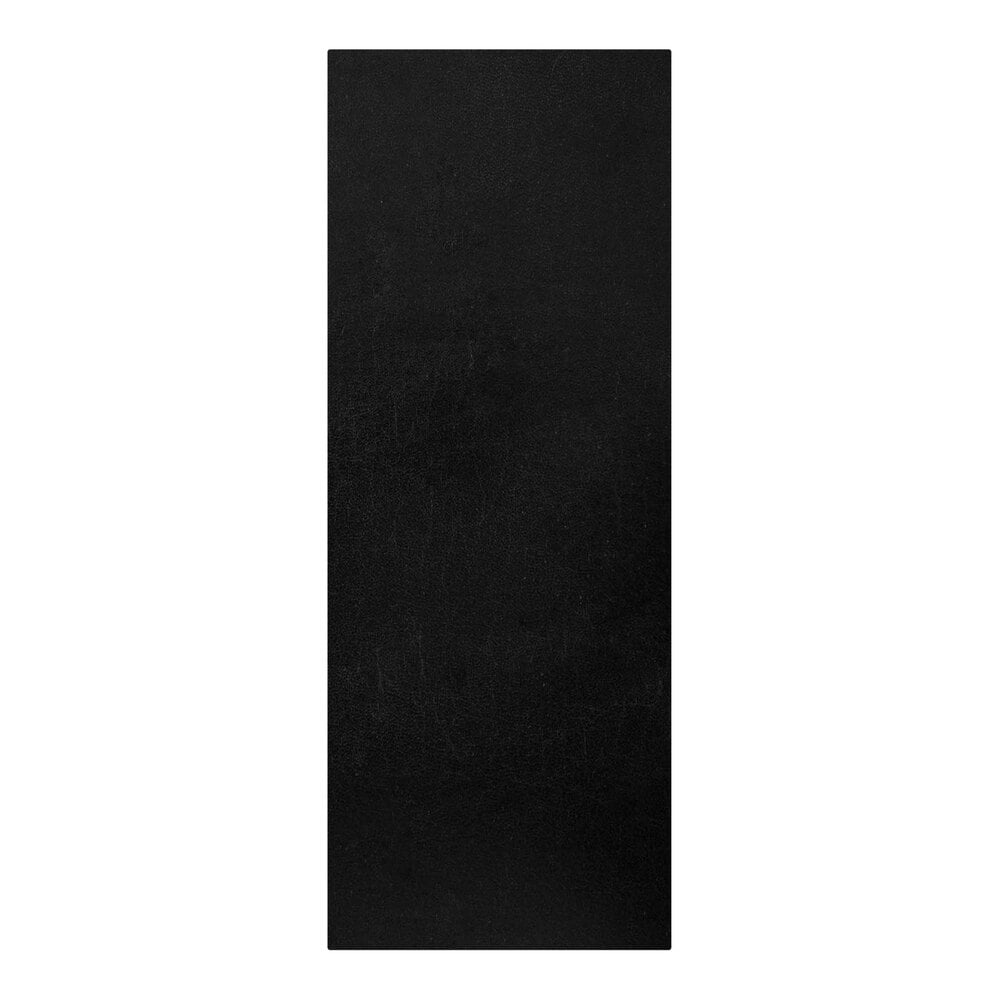 H. Risch, Inc. 4 1/4" x 11" Black Tuxedo Leather Customizable 1 View Menu Cover with Picture Corners