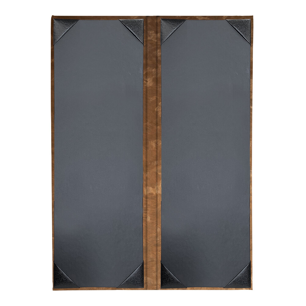 H. Risch, Inc. MET-2V Fools Gold Brushed Metallic 4 1/4" x 14" Customizable 2 View Menu Cover