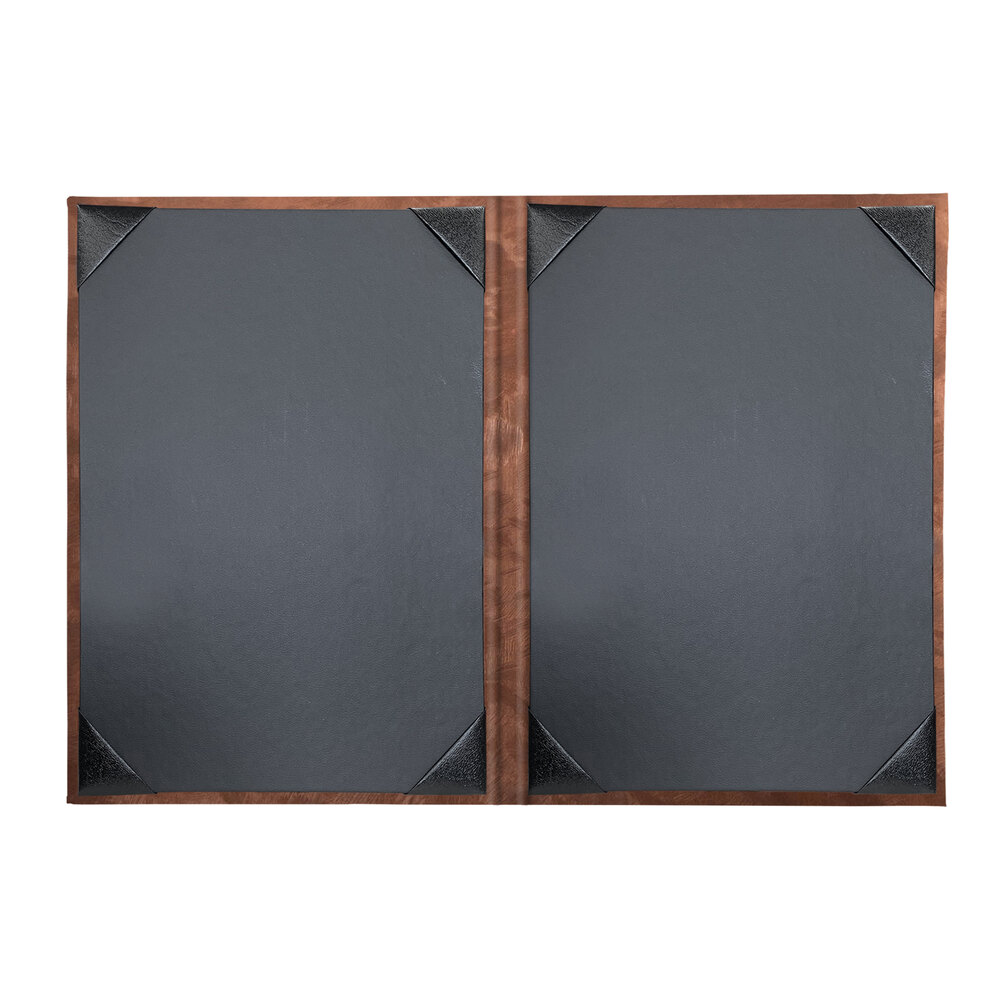 H. Risch, Inc. MET-2V Bronze Brushed Metallic 5 1/2" x 8 1/2" Customizable 2 View Menu Cover