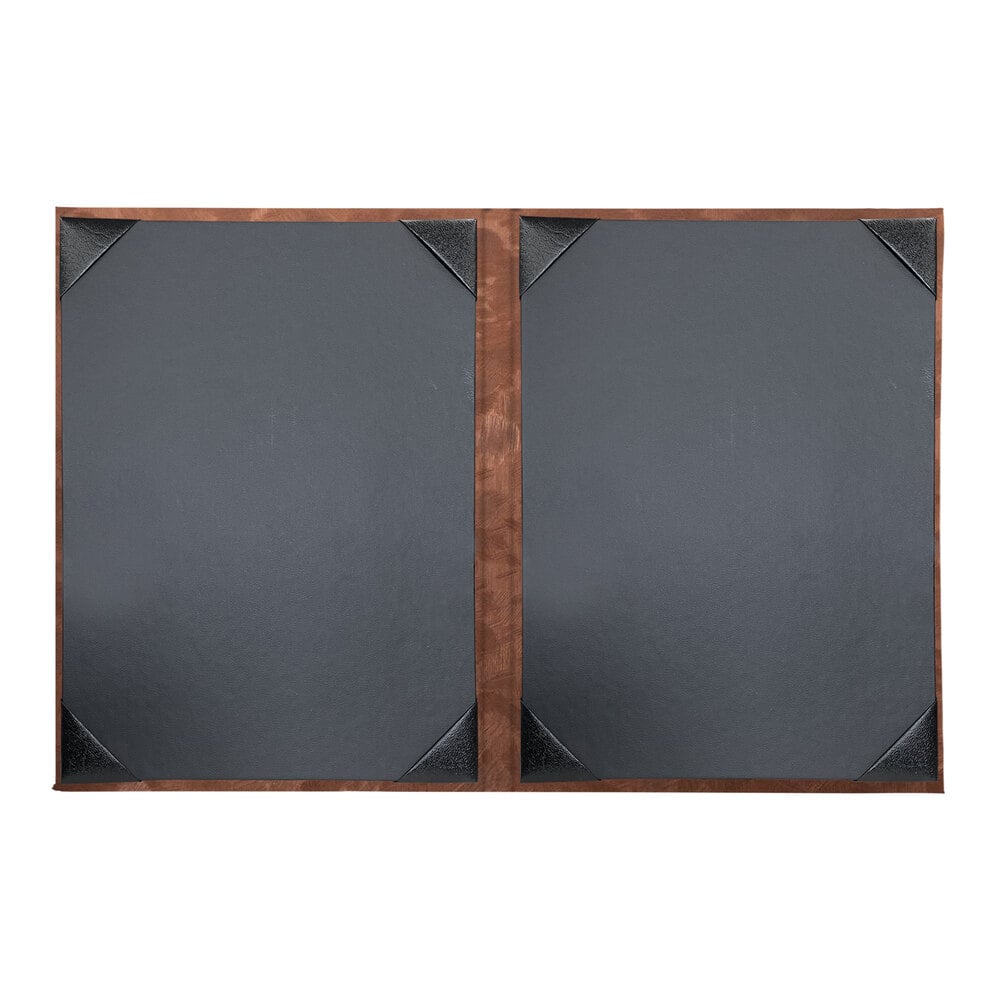 H. Risch, Inc. MET-2V Bronze Brushed Metallic 8 1/2" x 11" Customizable 2 View Menu Cover
