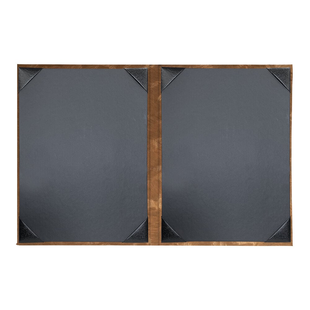 H. Risch, Inc. MET-2V Fools Gold Brushed Metallic 8 1/2" x 11" Customizable 2 View Menu Cover