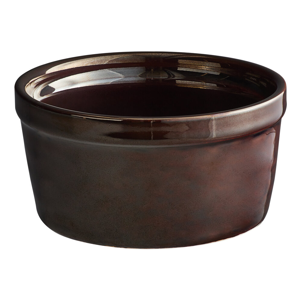 Acopa Keystone 7 oz. Chestnut Stoneware Ramekin - Sample