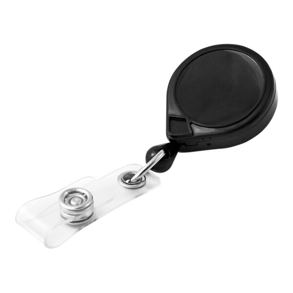 KEY-BAK Mini-BAK Black ID Badge Holder with Swivel Bulldog Belt Clip, ID Strap, and 36" Retractable Cord 0067-006