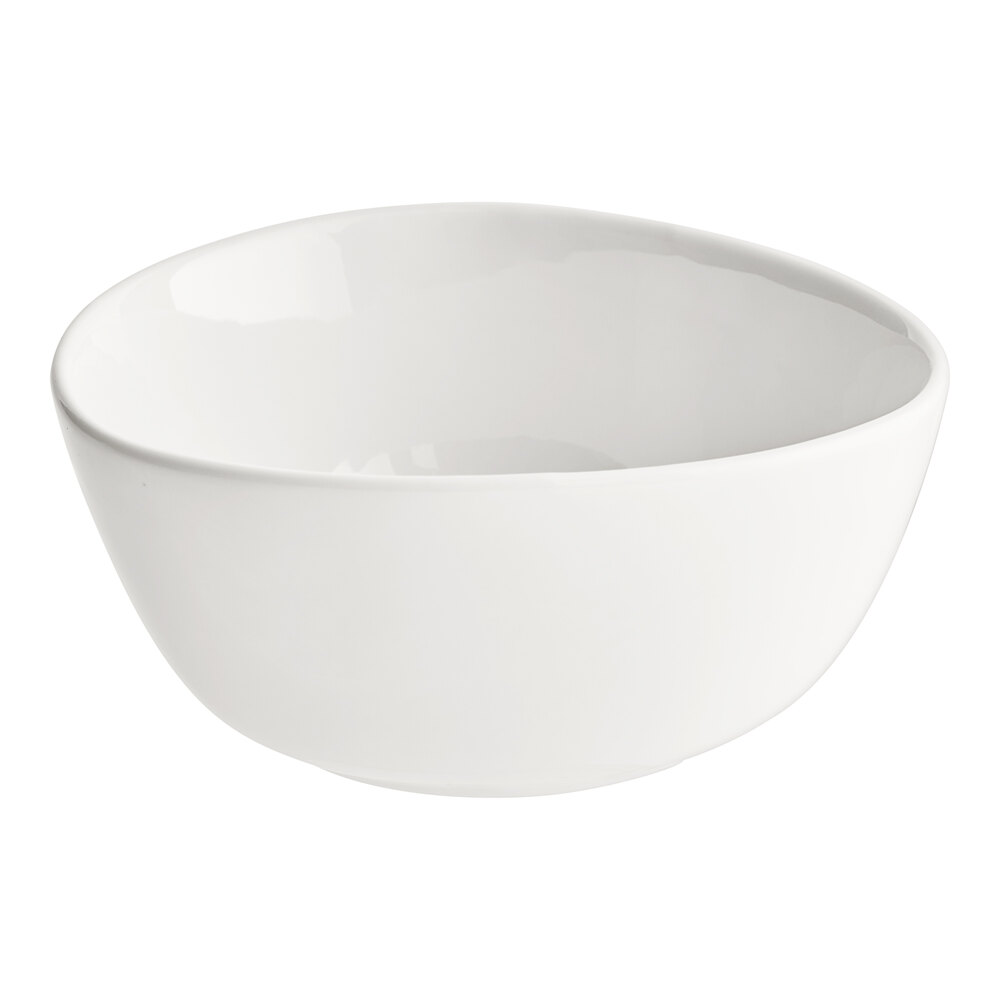 Acopa Nova 8.5 oz. Cream White Tall Coupe Stoneware Bowl / Bouillon Cup - Sample