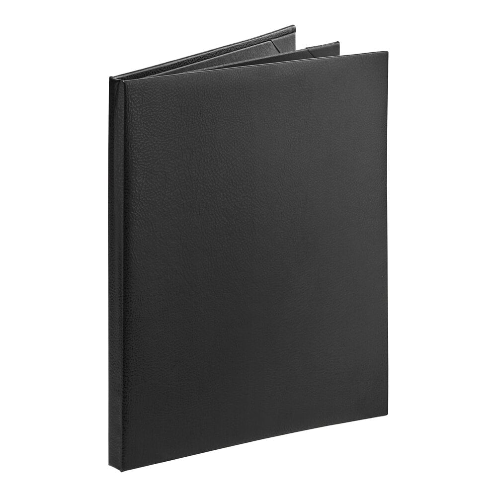 Acopa Prime 8 1/2" x 11" Black 4-View Vinyl Menu Booklet