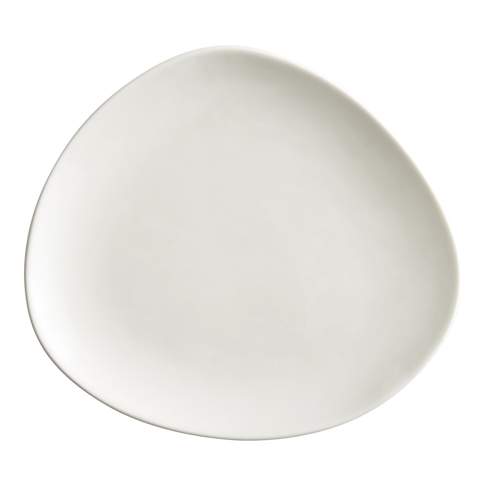 Acopa Nova 8 1/4" Cream White Organic Coupe Stoneware Plate - Sample