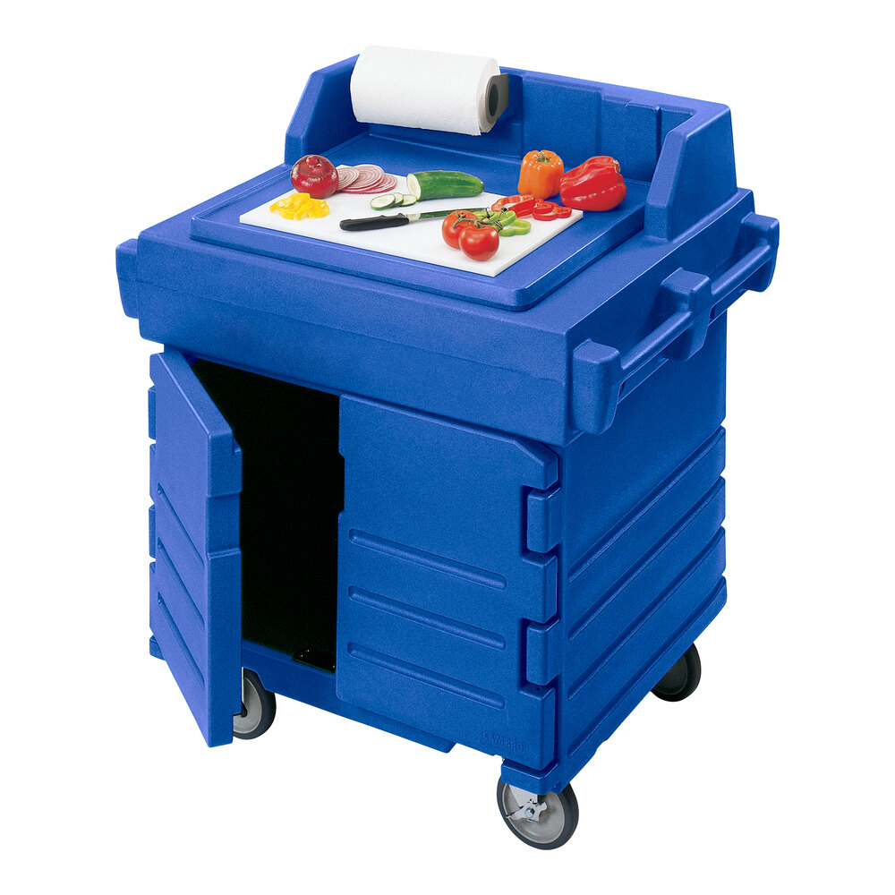 Cambro KWS40186 Blue CamKiosk® Food Preparation / Counter Work Station Cart