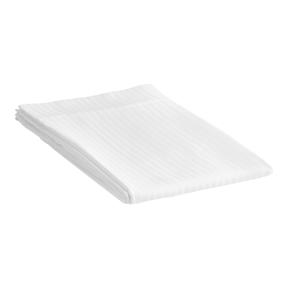 1888 Mills Magnificence T310 21" x 37" x 2" White King Size Tone on Tone Stripe Pima Cotton / Polyester Pillow Sham - 24/Case