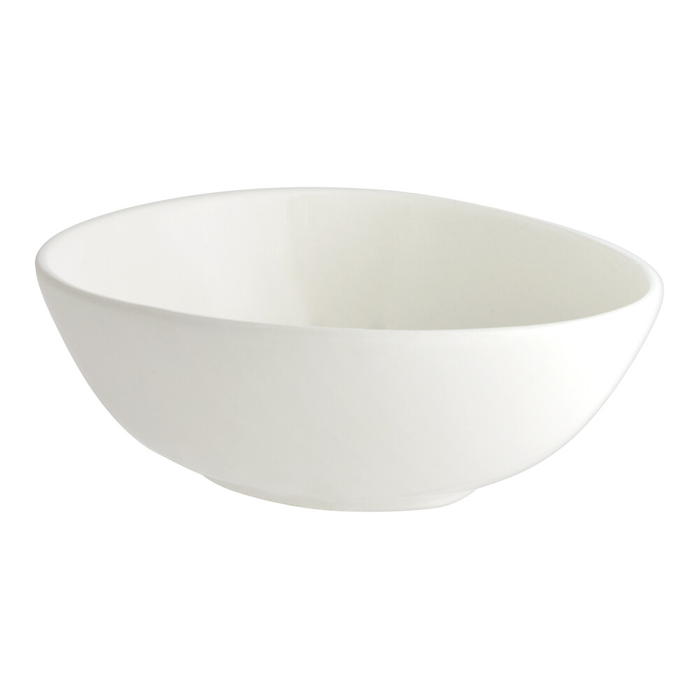 Acopa Nova 12 oz. Cream White Tall Coupe Stoneware Bowl - Sample