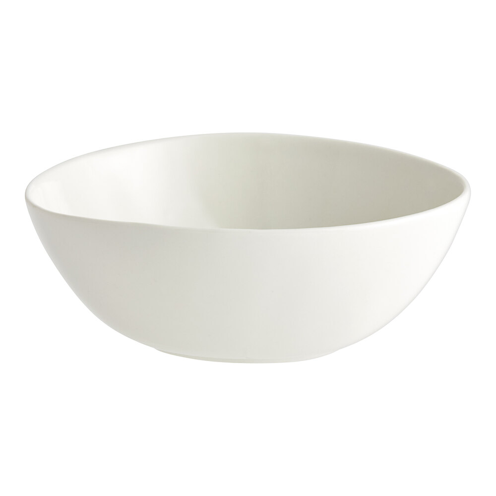 Acopa Nova 25 oz. Cream White Tall Coupe Stoneware Bowl - Sample