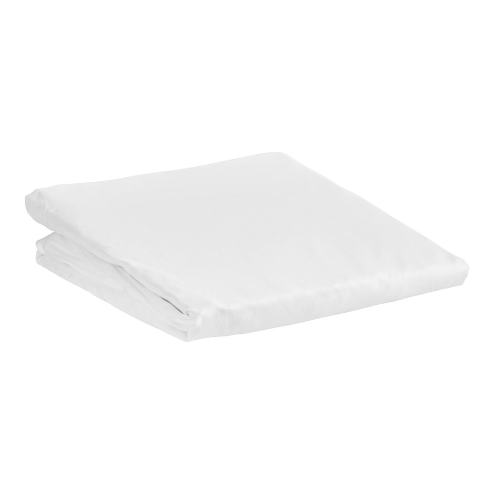 1888 Mills Flourish 60" x 80" x 12" White Queen Size Microfiber Fitted Sheet - 12/Case