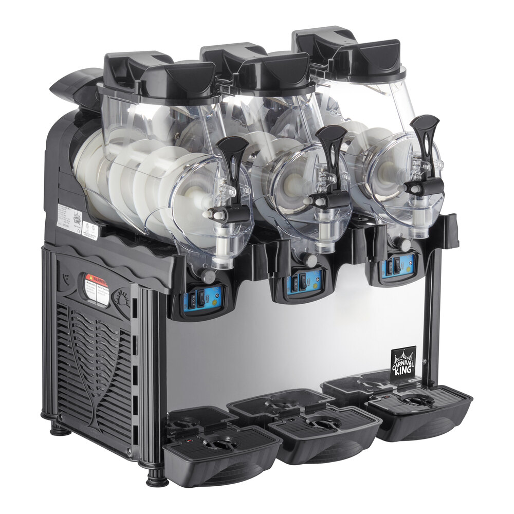 Carnival King Triple 1.6 Gallon Pourover Granita / Slushy / Frozen Beverage Machine - 120V