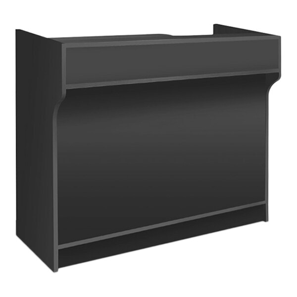 48" x 22" x 42" Black Ledgetop Cash Wrap Counter