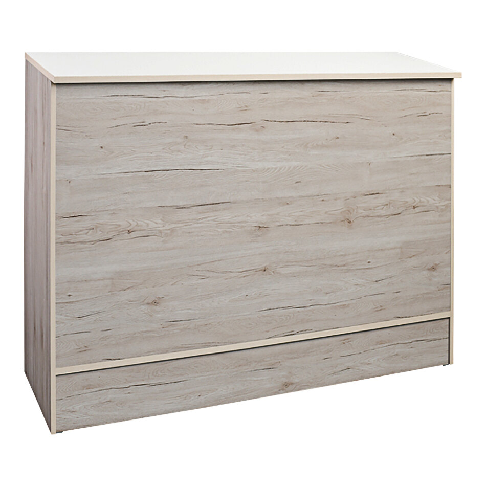 48" x 20" x 38" Light Distressed Wood Cash Register and Checkout Service Counter