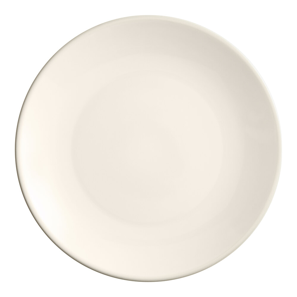 Acopa 10 1/2" Round Ivory (American White) Coupe Stoneware Plate - Sample
