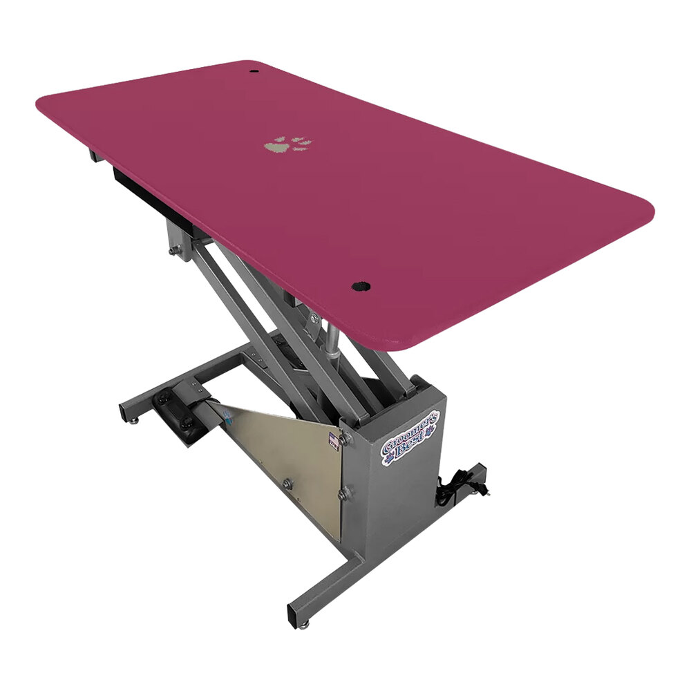 Groomer's Best GB48ELT-PI 24" x 48" Electric Pink Grooming Table