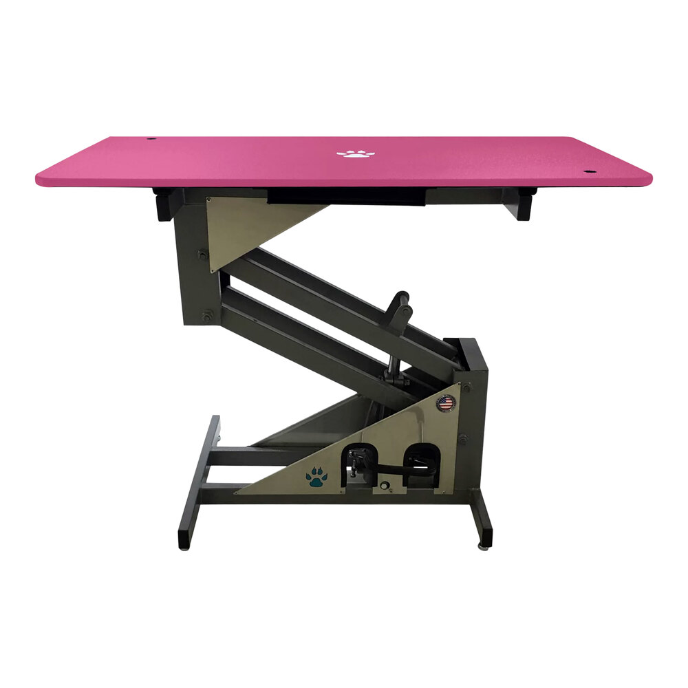 Groomer's Best GB48HYT-PI 24" x 48" Hydraulic Pink Grooming Table