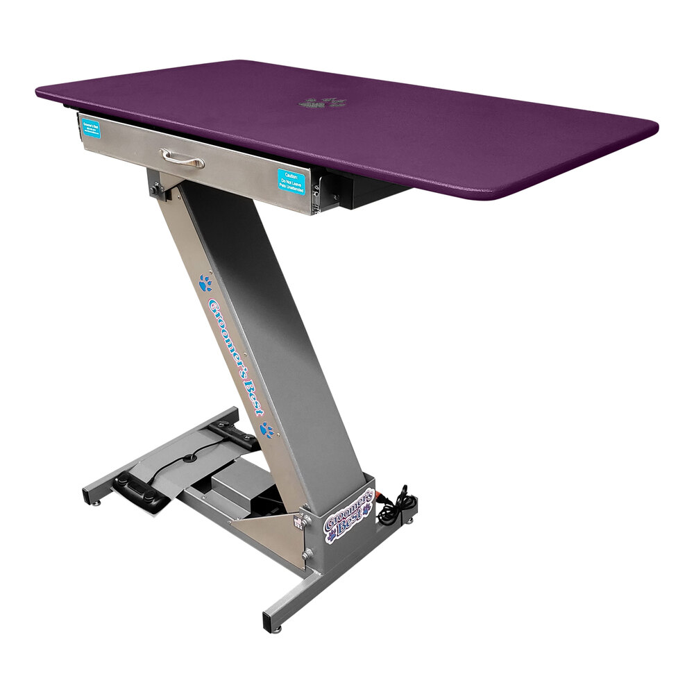 Groomer's Best GB44LPT-PU 22" x 44" Low Profile Electric Purple Grooming Table