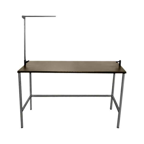 Groomer's Best GB60TST-T 24" x 60" x 72" Tan Stainless Steel Stationary Grooming Table with Arm