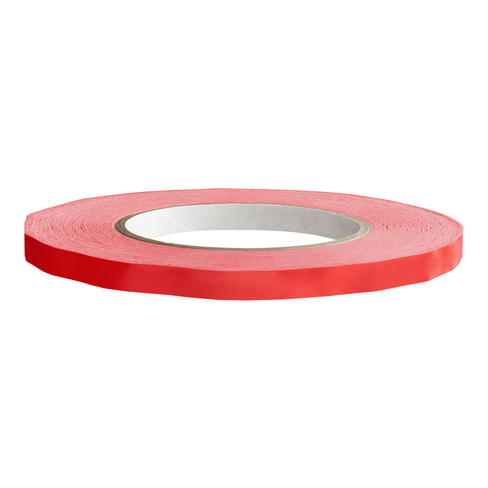 Lavex Red Poly Bag Sealer Tape 0.38" x 180 Yards (9mm x 165m) - 16/Pack